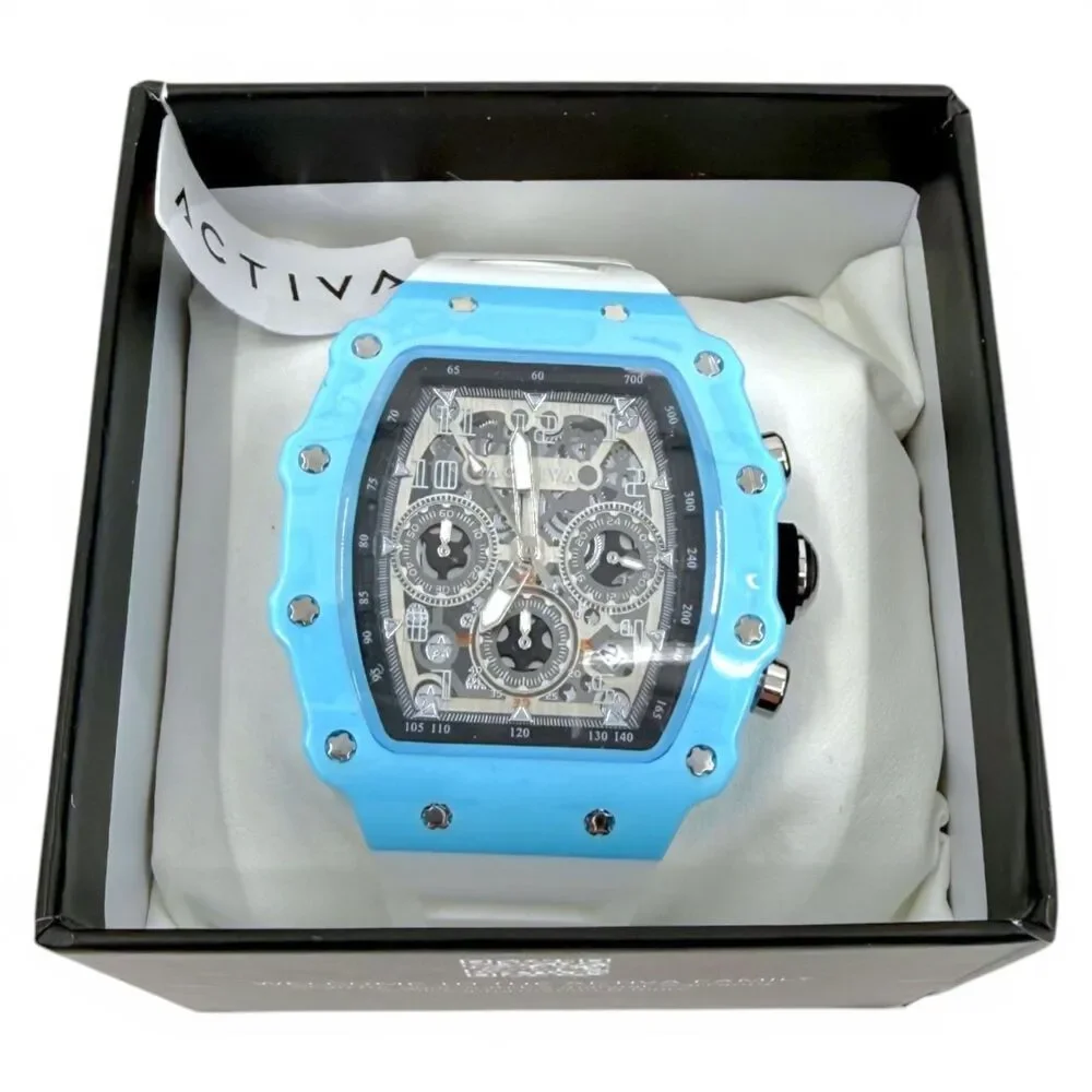 NEW Activa Fury X Invicta Mens Watch Skeleton Dial 44.3mm Blue/White ACW2305-016
